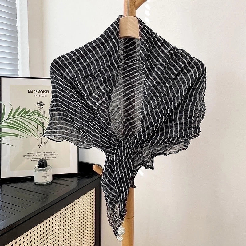Women's Cute Sweet Color Block Polyester Printing Shawl
