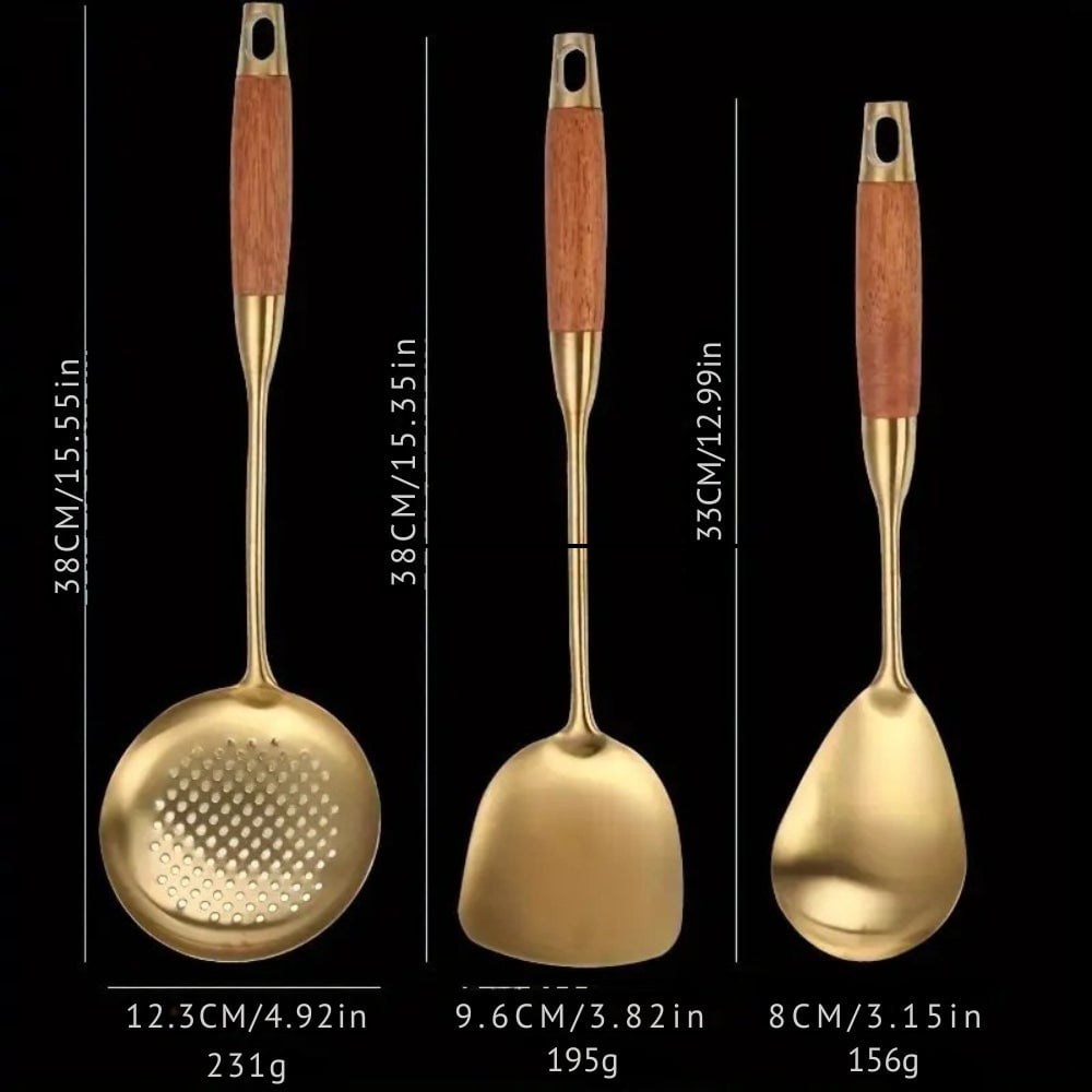 Chef's Choice Golden Kitchen Utensils | 6pcs Set