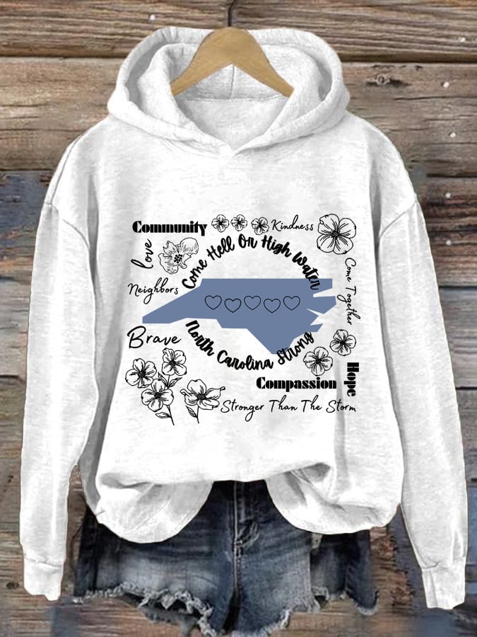 Women's North Carolina Strong Print Casual Sweatshirt