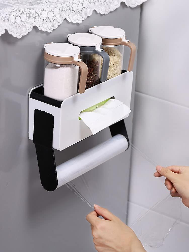 Waterproof Toilet Tissue Roll Paper Holder & Tissues Dispenser With Spice Rack