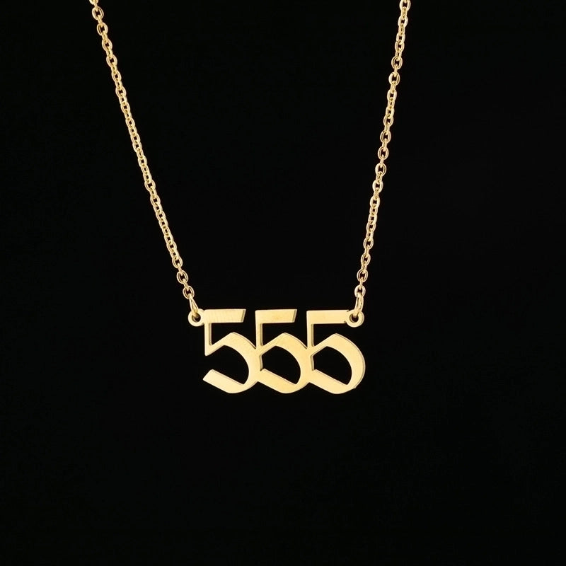 Hip-hop Number Stainless Steel Necklace Plating Stainless Steel Necklaces