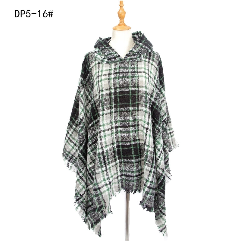 Women's Streetwear Plaid Polyester Tassel Shawl