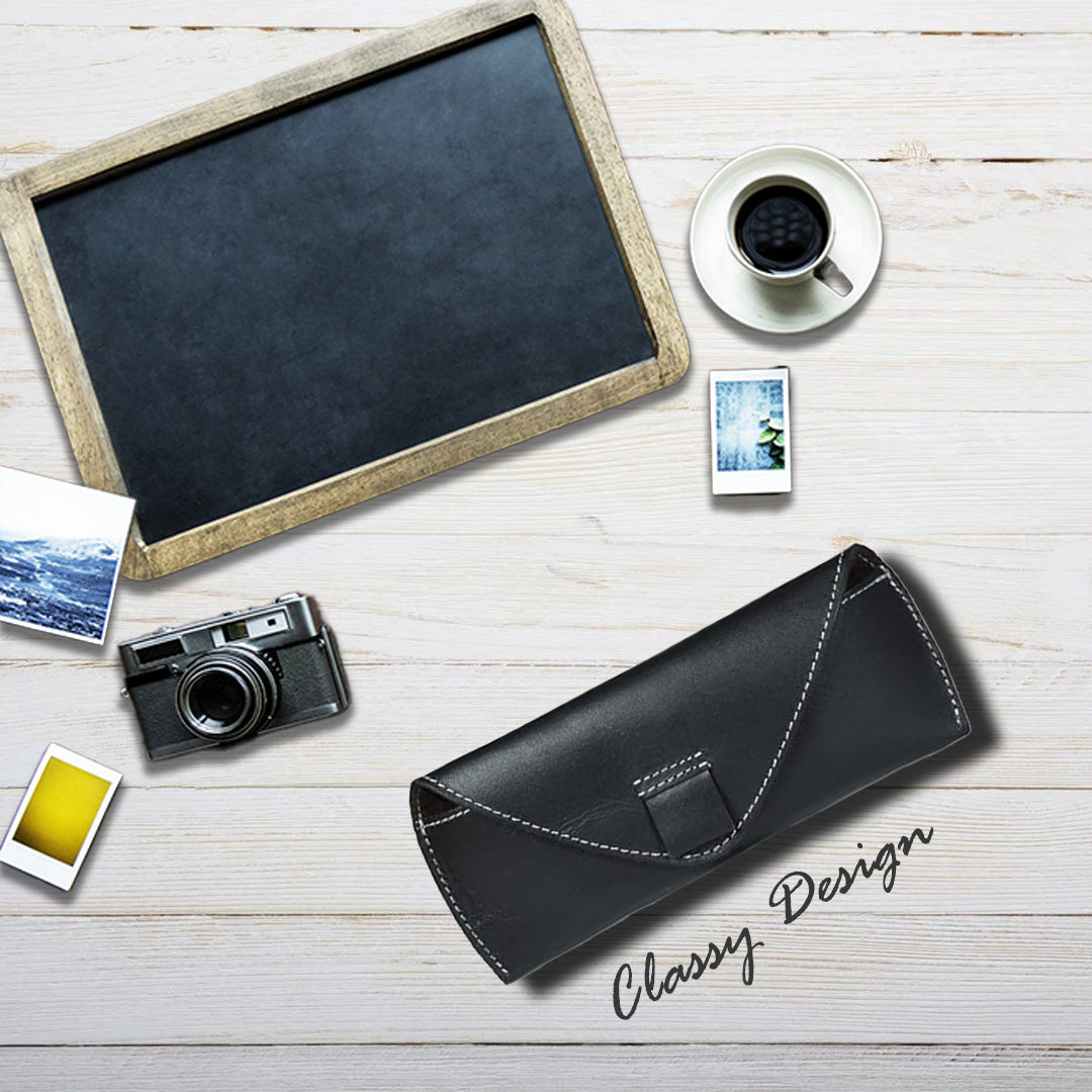 Black Leather Sunglasses Case