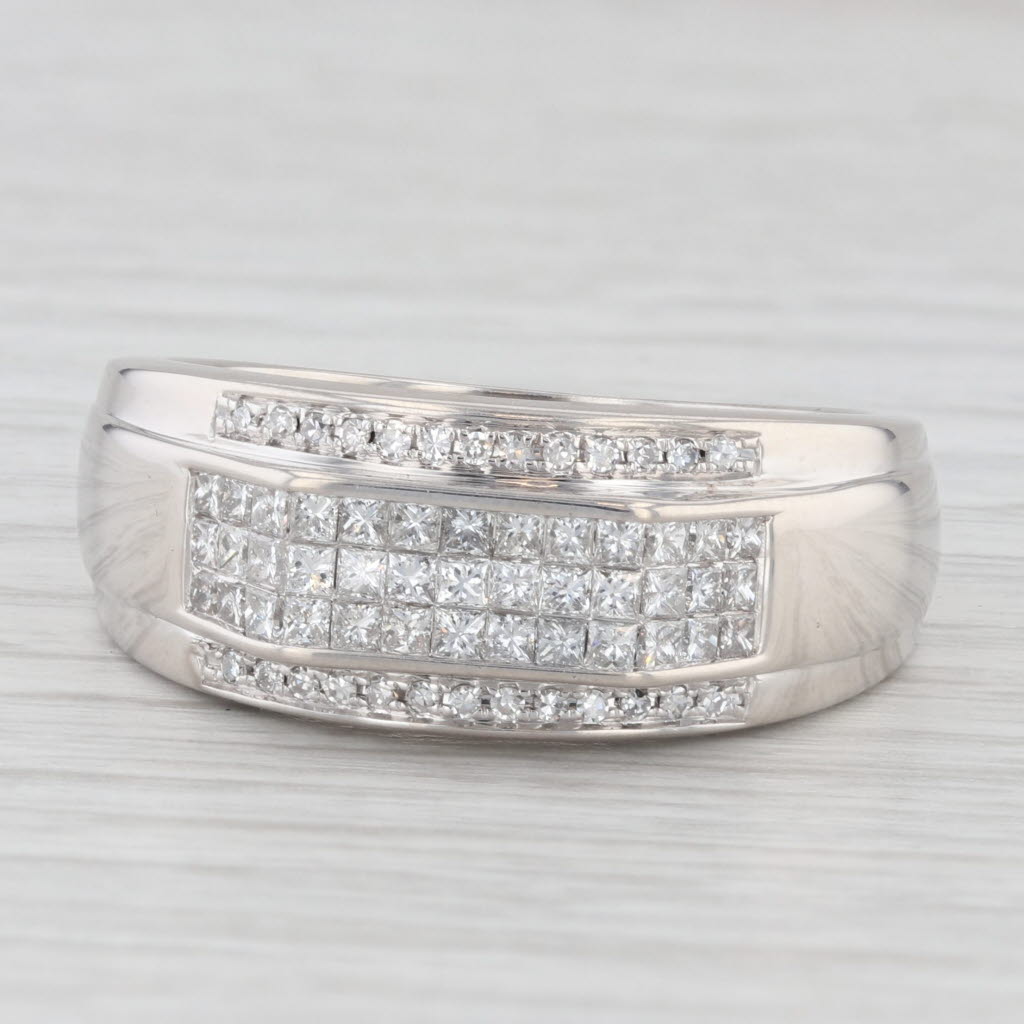 1.24ctw Men's Diamond Band 14k White Gold Size 12.25