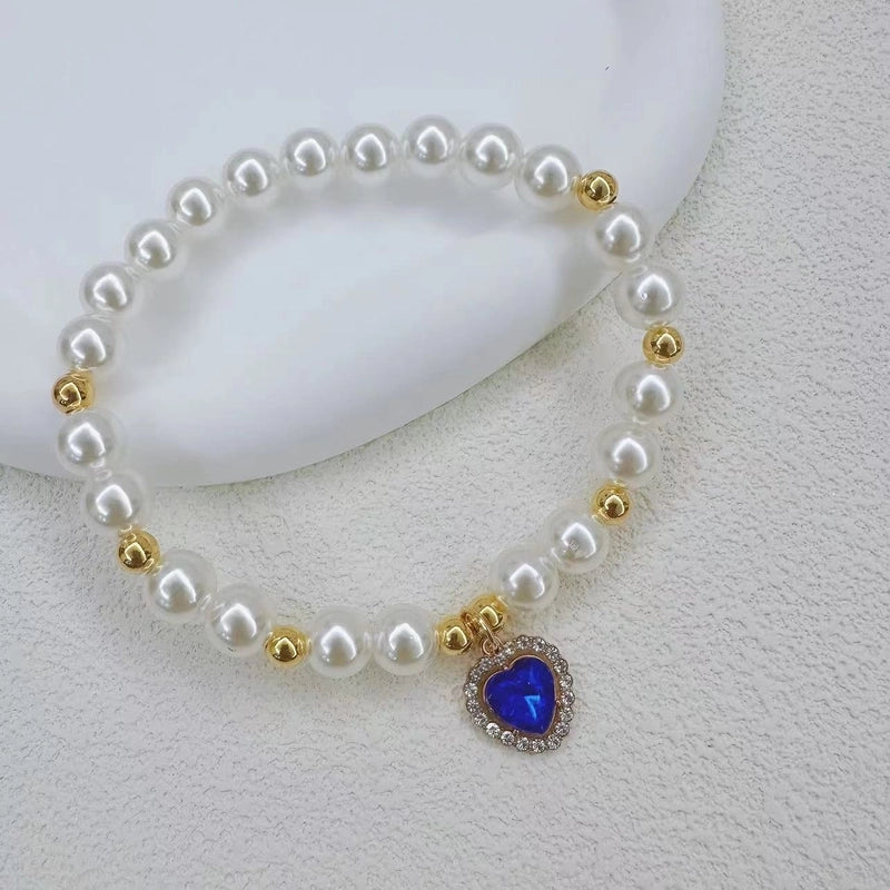 Sweet Imitation Pearl Heart Shape Pet Collar