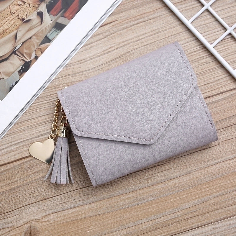 Women'S Solid Color Pu Leather Light Grey Light Green Dark Grey Magnetic Buckle Wallets