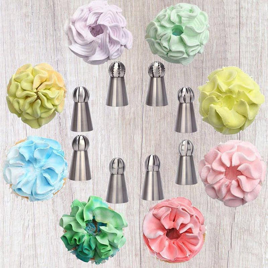 Stainless steel spout set (13 pieces) for cupcakes and cake decoration action