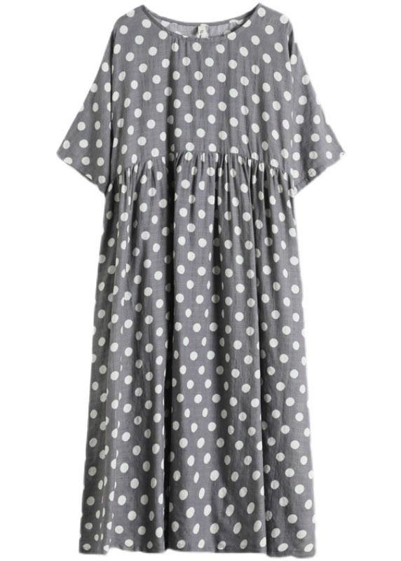 Grey Dot Patchwork Summer Party Dresses