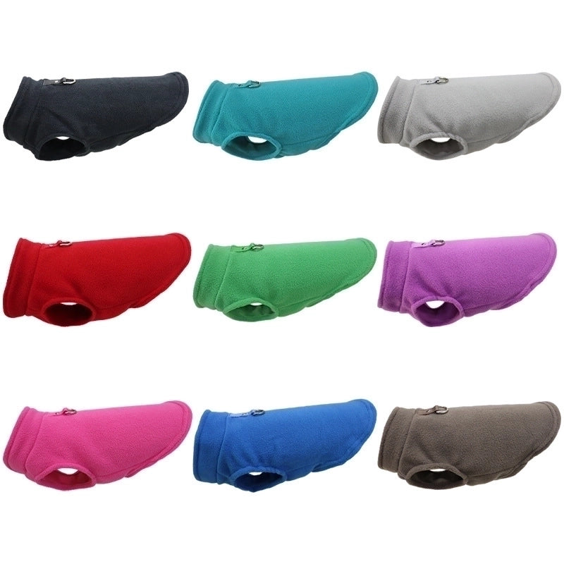 Casual Polar Fleece Solid Color Pet Clothing