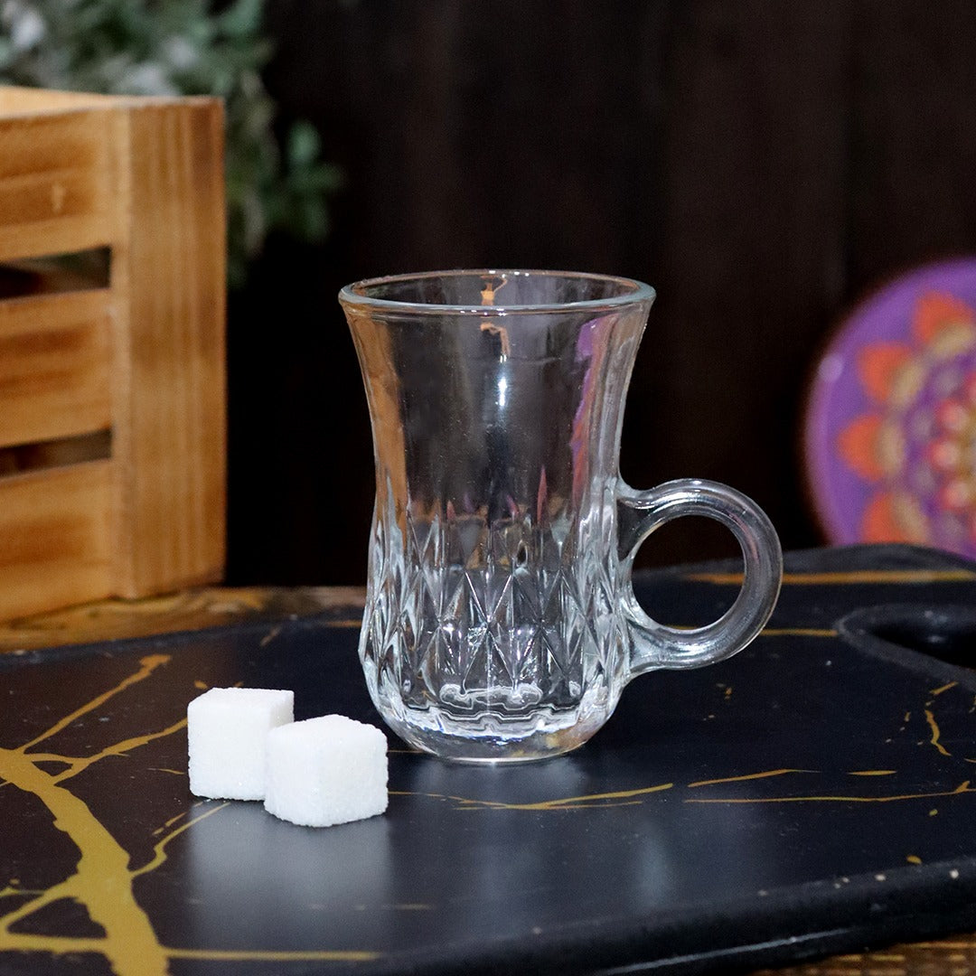 Glass Cups with Handle 150ml (6 Cups)