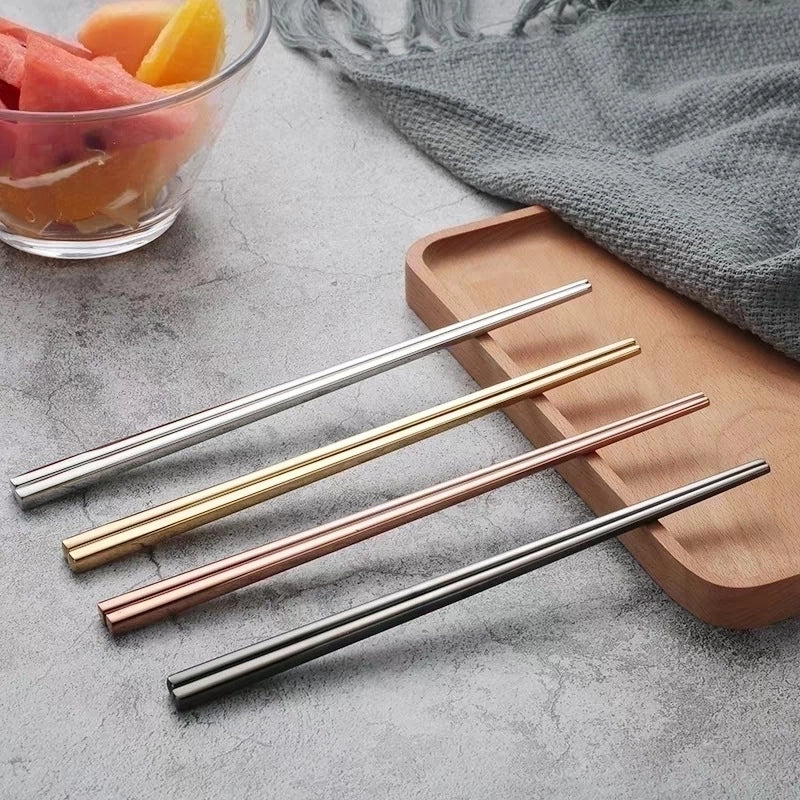 Fashion Solid Color Stainless Steel Tableware 1 Pair