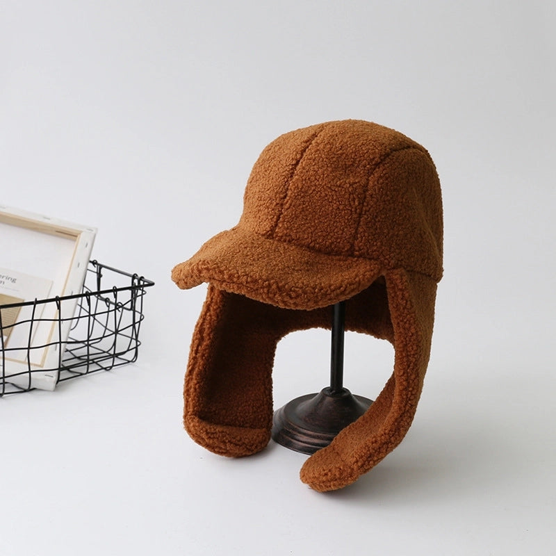 Hat Women's Autumn And Winter Baseball Cap Korean Style Japanese Style Cute Ear Protector Winter Plush Thickened Lei Feng Cap