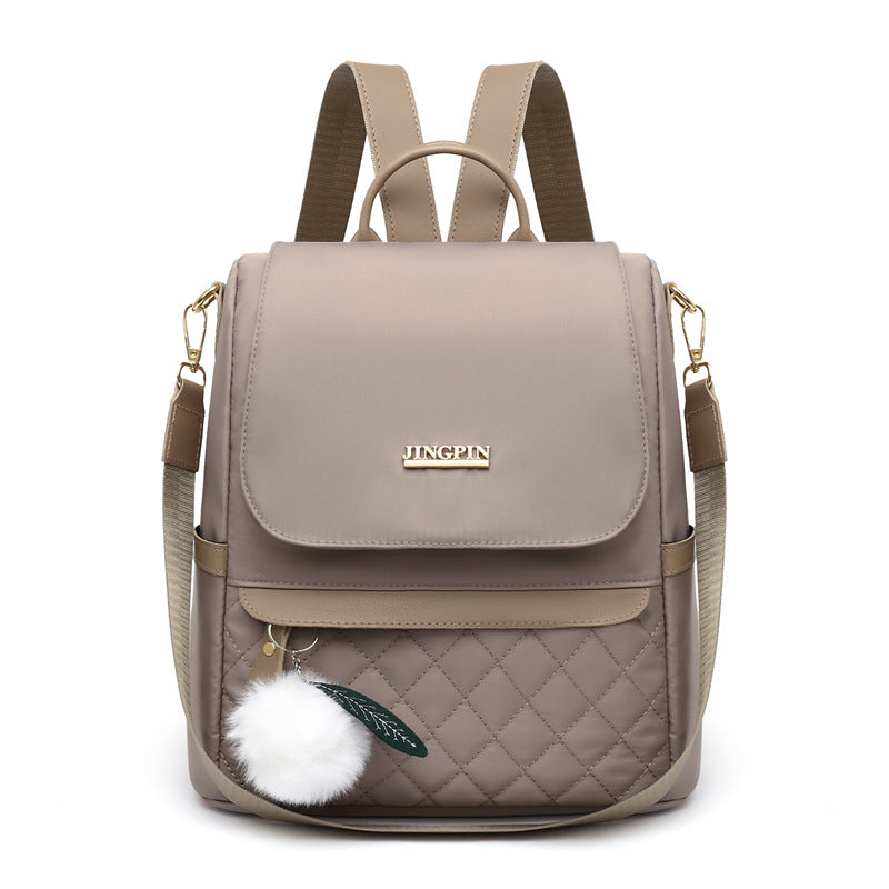 Diamond Pattern Anti-Theft  Canvas Travel Backpack