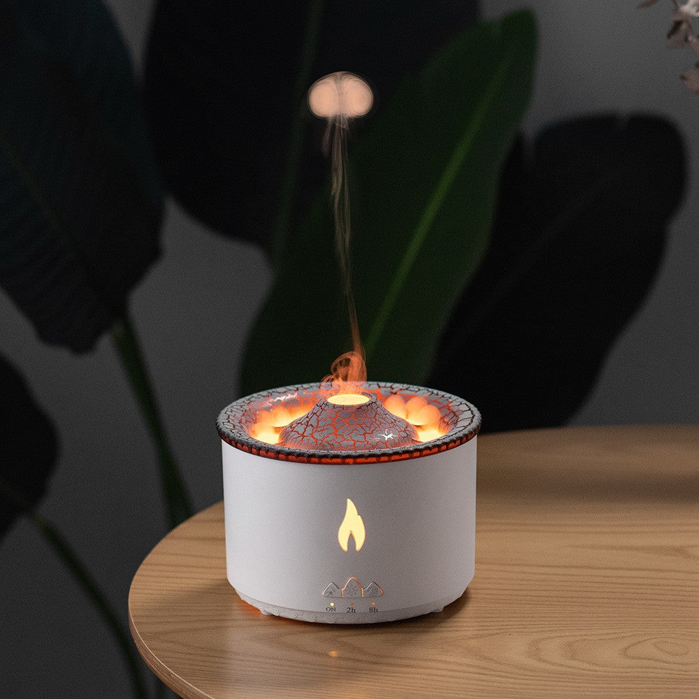 New creative ultrasonic essential oil humidifier. Volcano aromatherapy