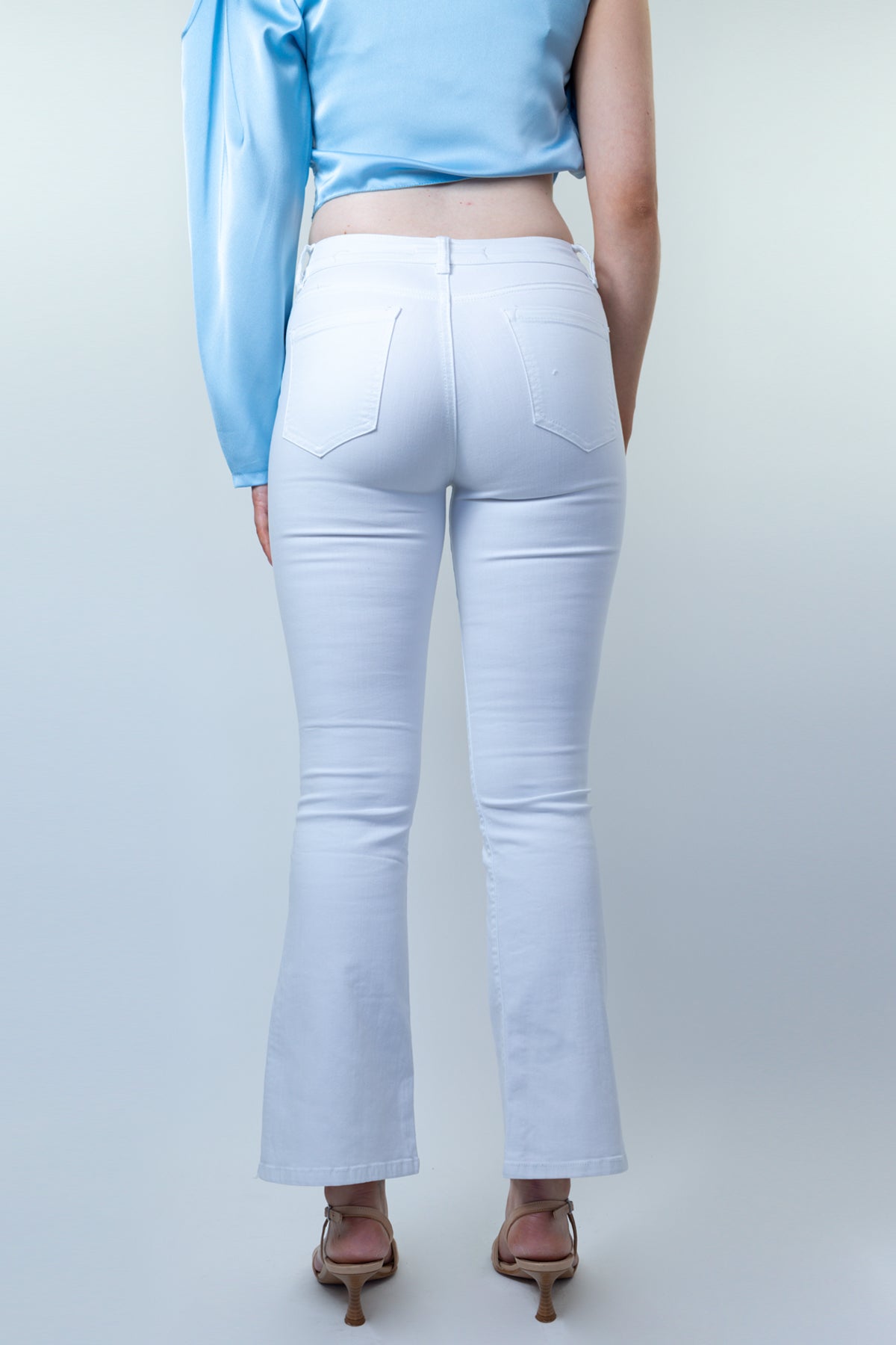Esmee wit stretch jeans met split