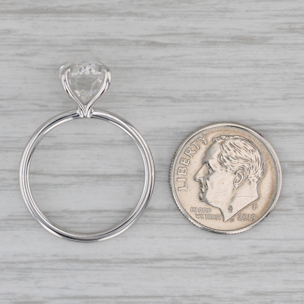 4.45ct Oval Moissanite Solitaire Engagement Ring 14k White Gold Size 8