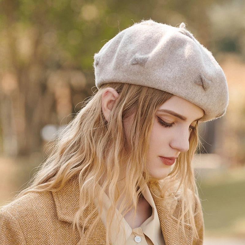 Women's Minimalist Color Block Eaveless Beret Hat