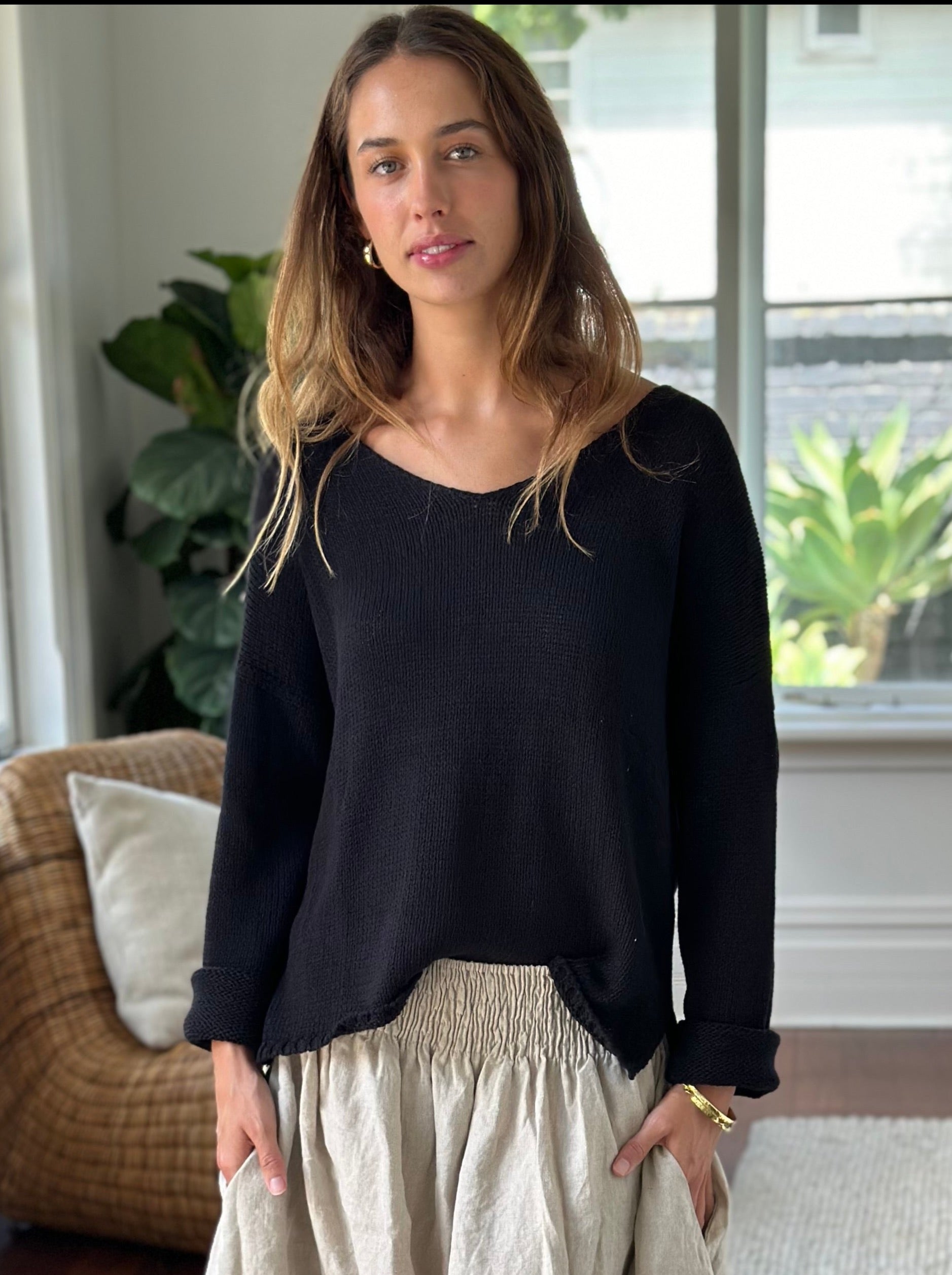 jamie cotton knit - black