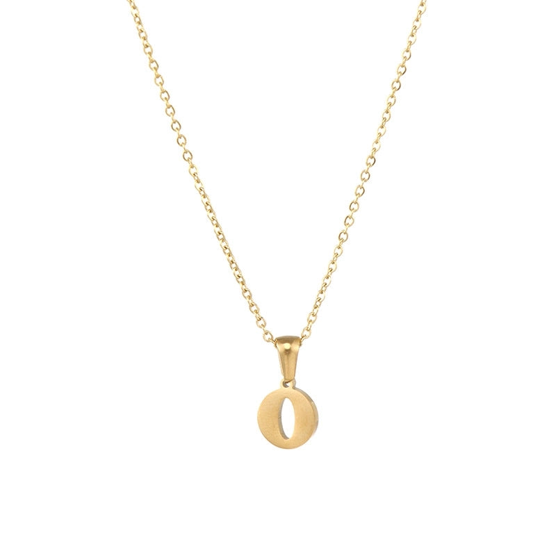 Minimalist Letter Stainless Steel Plating Pendant Necklace