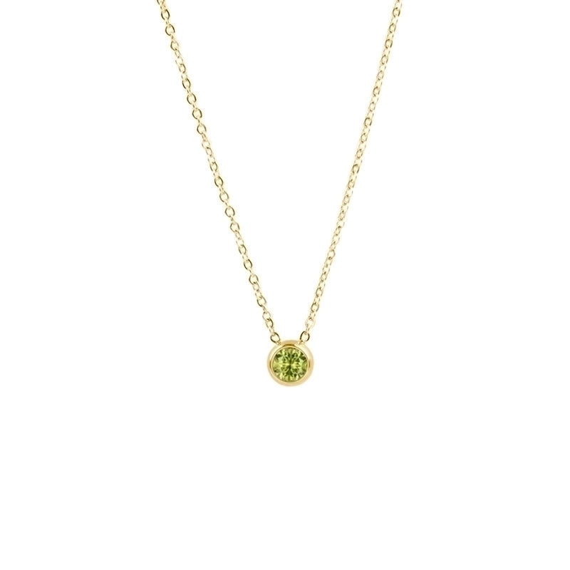 1 Piece Lady Round Stainless Steel Titanium Steel 18k Gold Plated Zircon Pendant Necklace