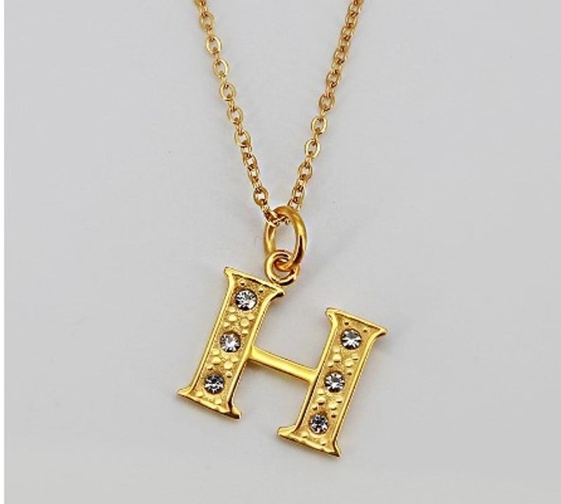 Minimalist Letter 304 Stainless Steel Rhinestones Inlay Stainless Steel Necklaces