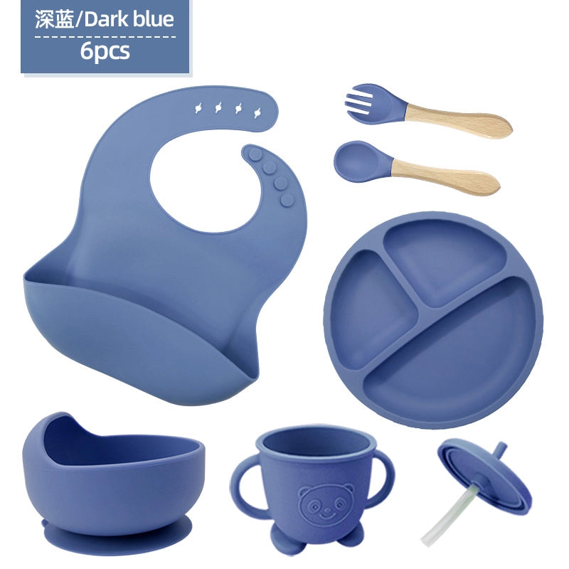 Casual Solid Color Silica Gel Tableware 1 Set