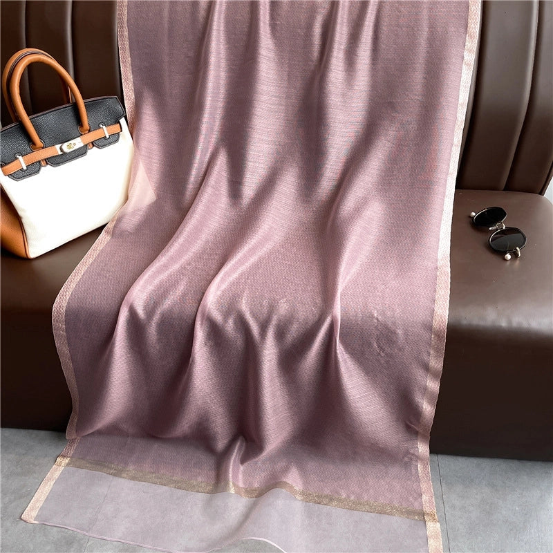 Women's Elegant Solid Color Polyester Scarf