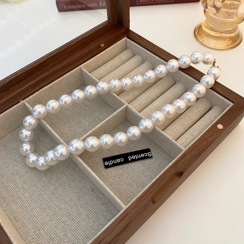Round Pearl Plating Women's Necklace