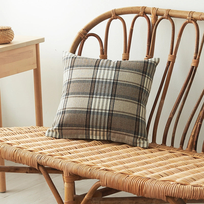 Yarn-dyed Striped Cotton And Linen Pillowcase Multicolor Multi-size Linen Plaid Pillow Home Pillow Cover Cushion