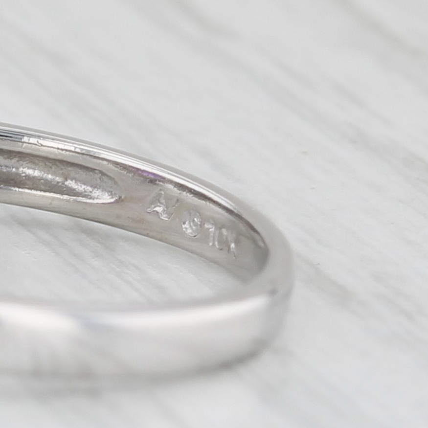 0.44ctw Oval Amethyst Diamond Ring 10k White Gold Size 5.75