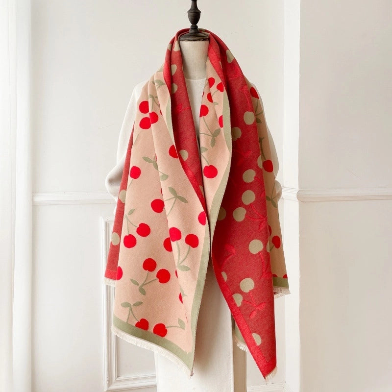 Women's Cute Sweet Cherry Polyester Scarf