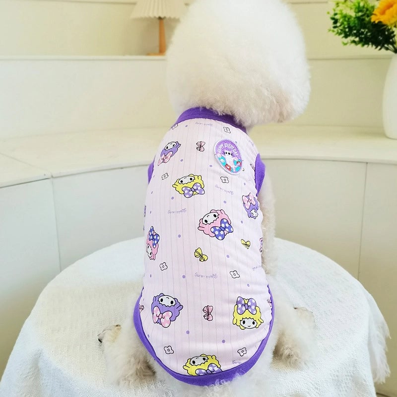 Knitted Pit Cartoon Printed Vest [pet Cute Super Cute Pet Clothing Dog Clothes]]