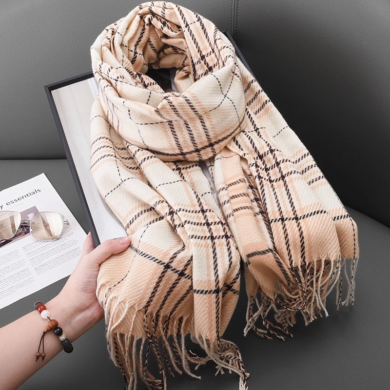 Women's Modern Style Classic Style Lattice Polyester Scarf