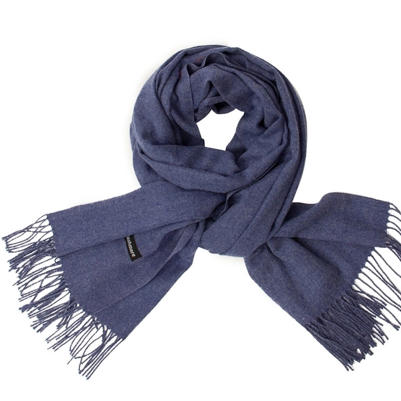 Women's Minimalist Tassel Solid Color Imitation Cashmere Scarf