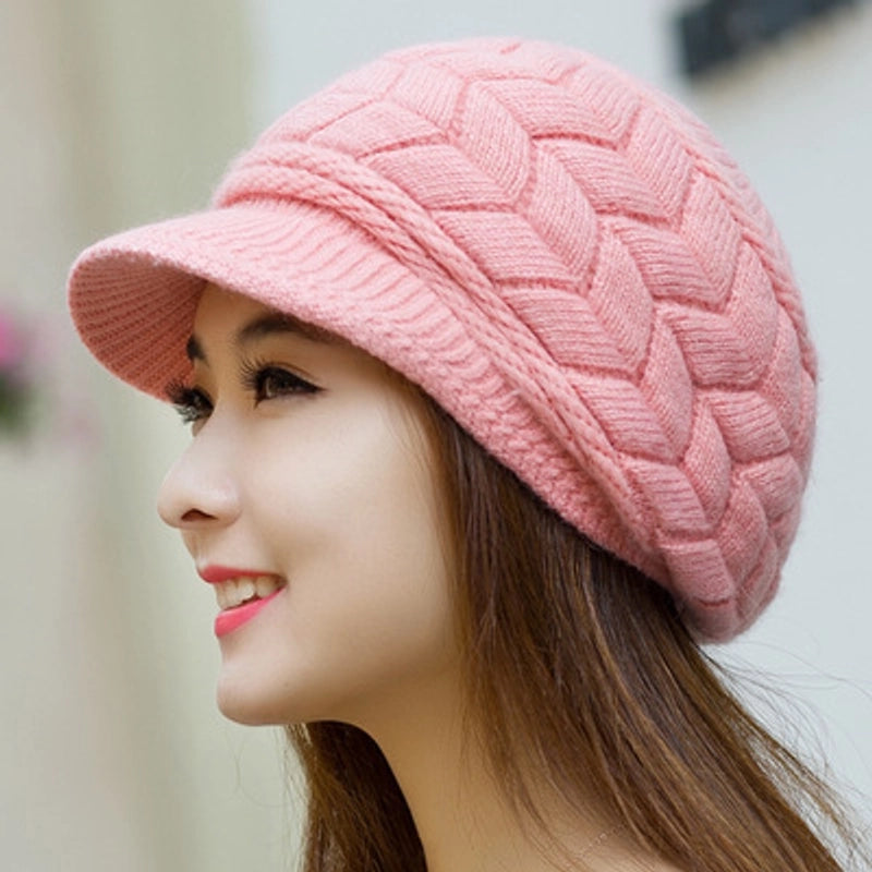 Clearance Autumn And Winter Korean Style Women's Rabbit Fur Hat Winter Hot Knitted Hat Winter Warm Hat