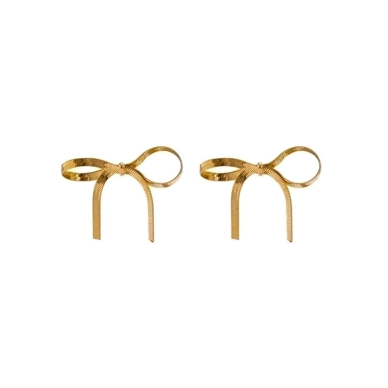 Modern Style Minimalist Bow Knot Copper Handmade Plating 18k Gold Plated Jewelry Set
