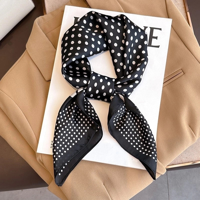 Silk Scarf Women's Elegant Small Square Scarf Decoration 70 Professional Small Square Scarf  New Autumn And Winter Warm Scarf French Hair Band