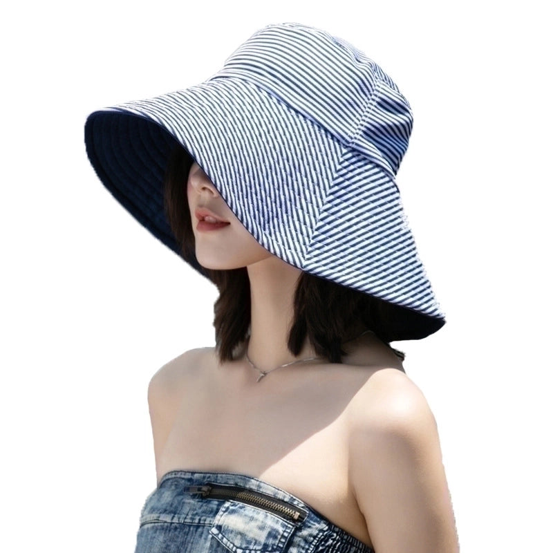 Women's Vacation Solid Color Big Eaves Bucket Hat