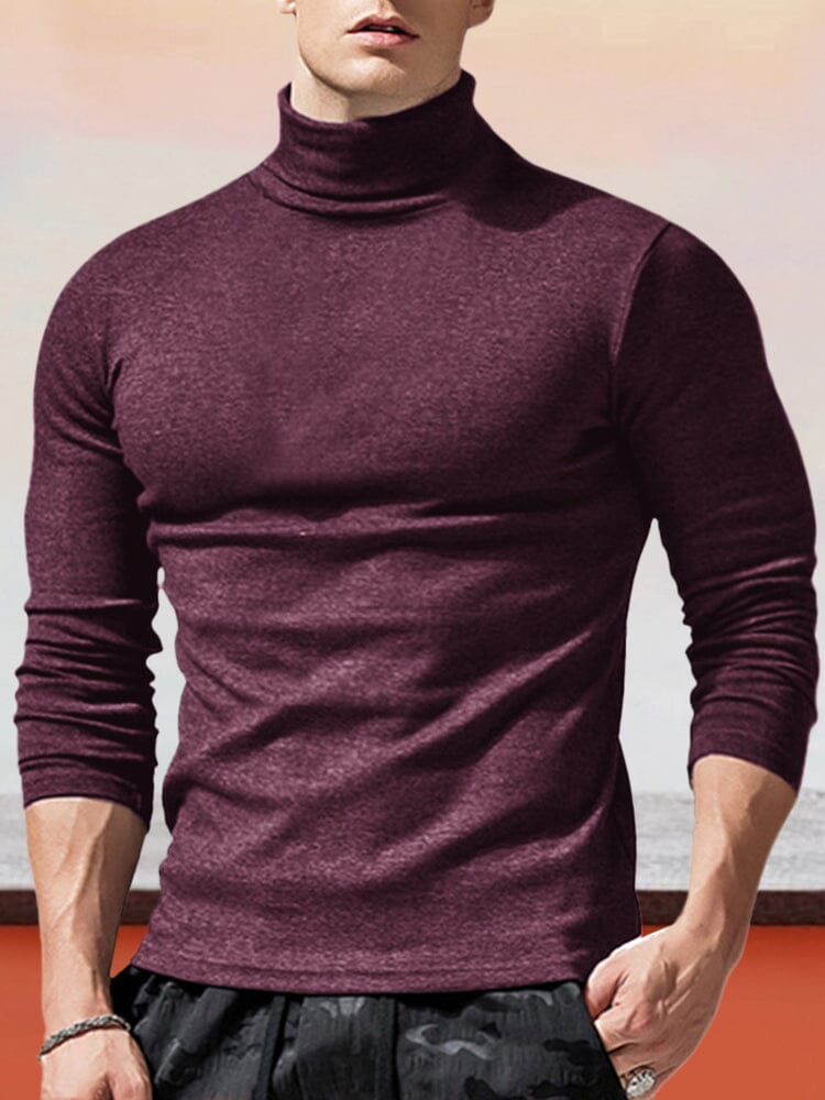 Classic Slim Fit Turtleneck Basic Top