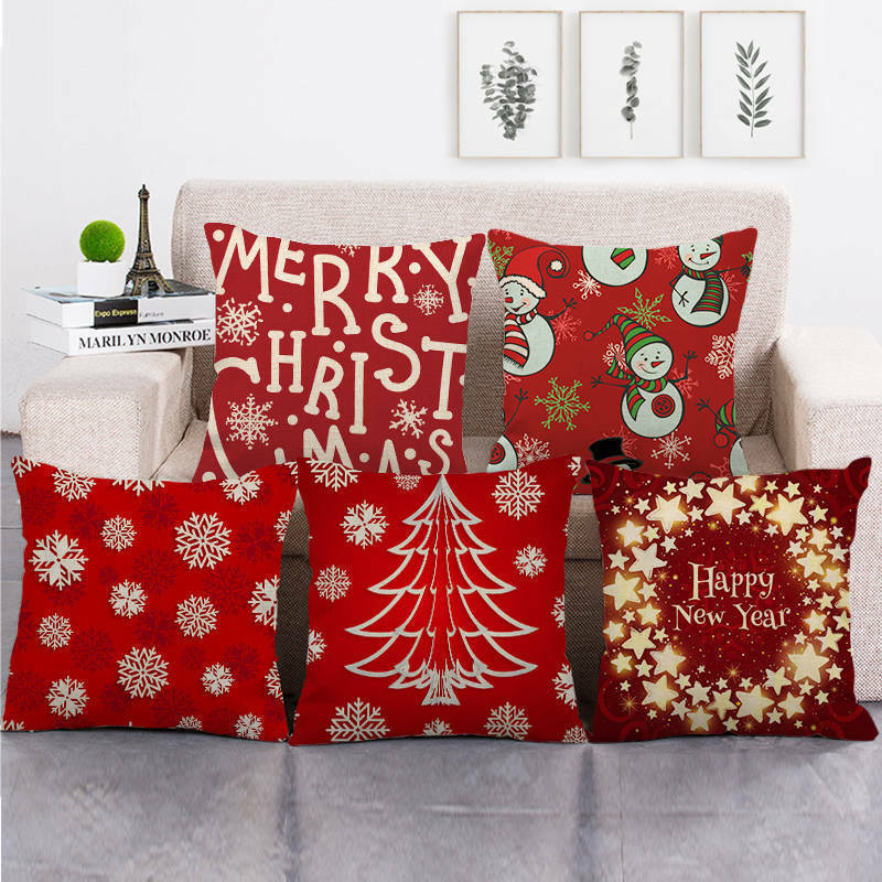 18 Cojines Merry Xmas Couch Throw Pillow Cover Case Home Sofa Decor Pillowslip