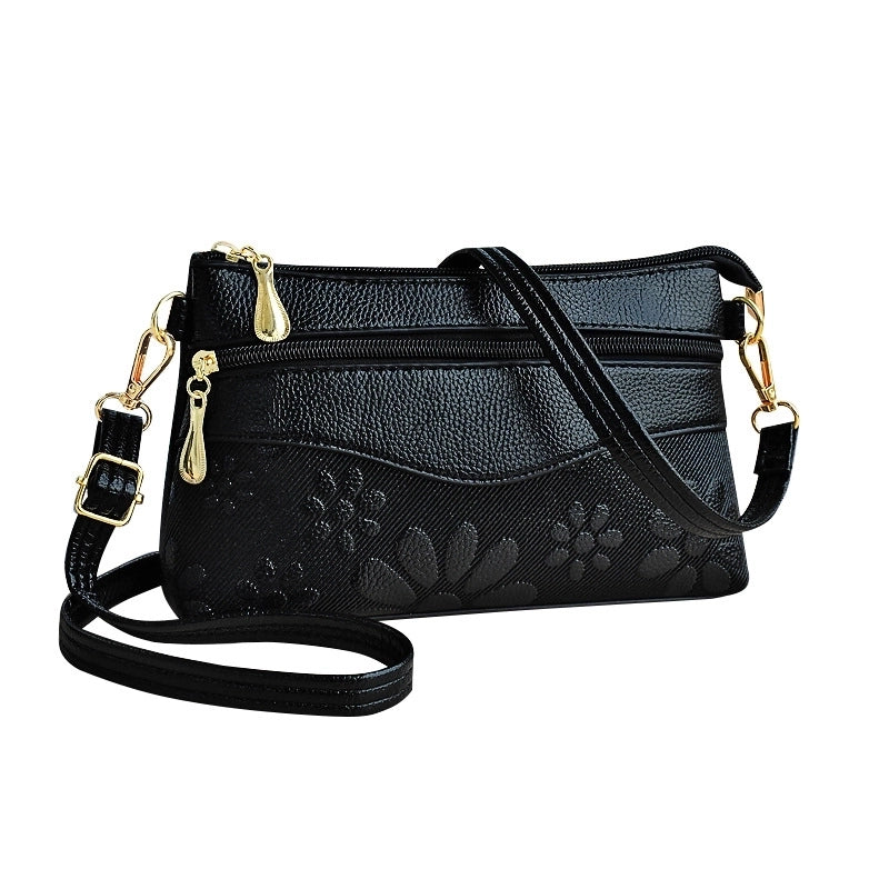 Bag Women's Messenger Bag Casual Small Square Bag Women's Zipper Small Bag Simple Shoulder Bag Middle-aged And Elderly Mothers Shopping Bag