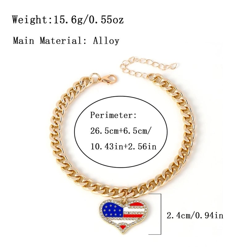 Modern Style Classic Style Alloy Cross American Flag Pet Collar