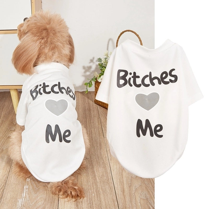 Casual Polyester Cartoon Letter Heart Shape Pet Clothing