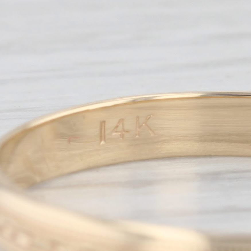 Vintage 14K Yellow Gold Engraved Floral Pattern Wedding Band Size 13.25 Ring