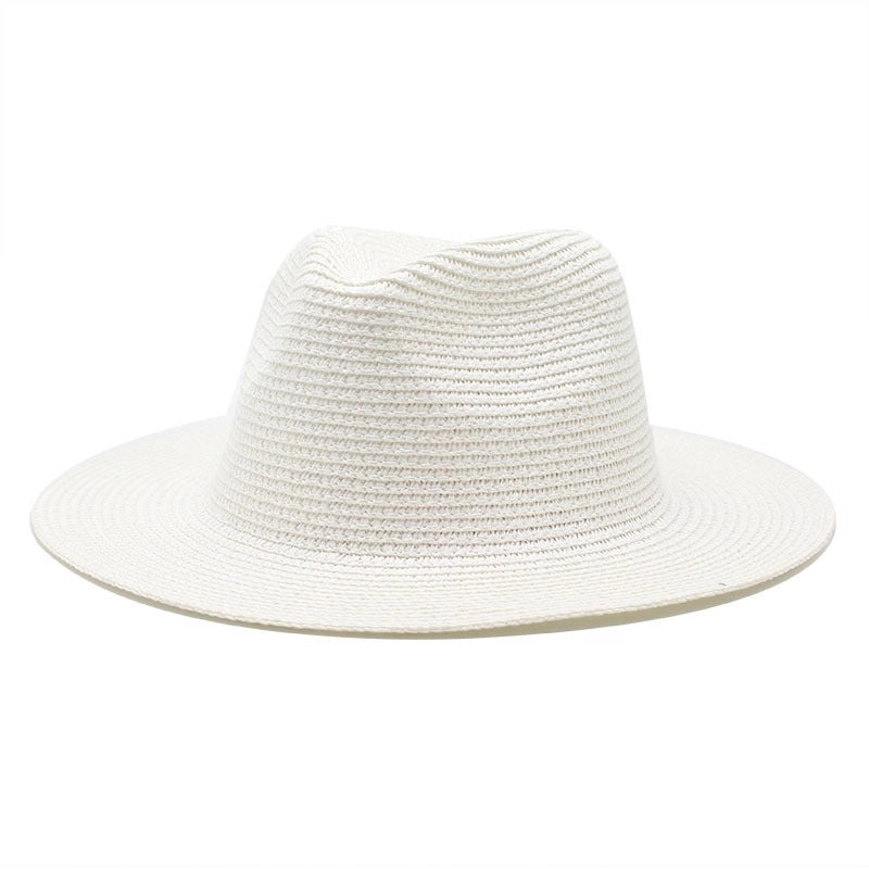 Unisex Minimalist Solid Color Flat Eaves Fedora Hat