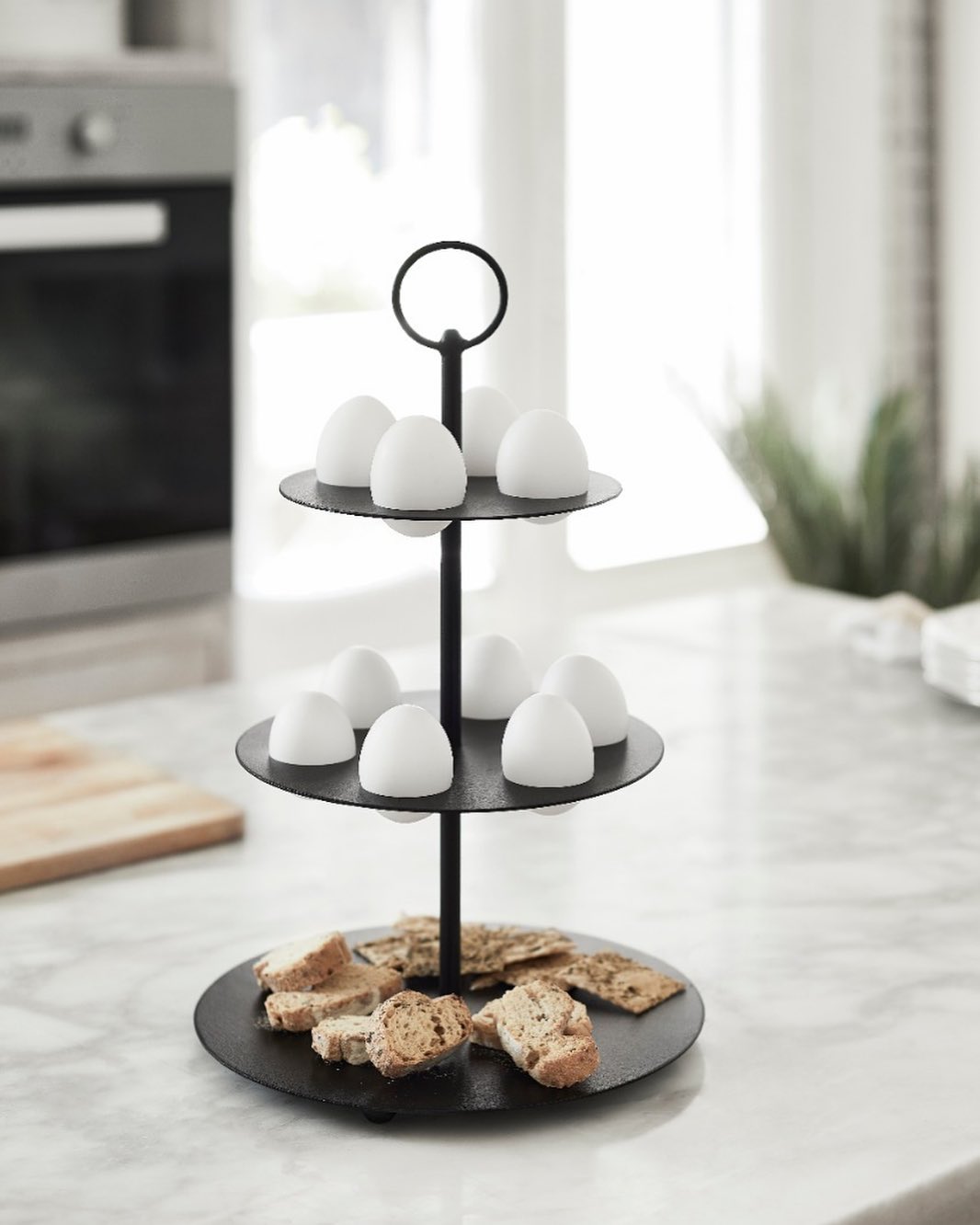 Egg holder with tray