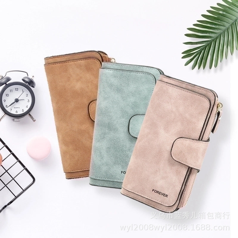 Korean Coin Purse Clutch Bag Pu Leather Multi-purpose Large Capacity Long Wallet Card Case