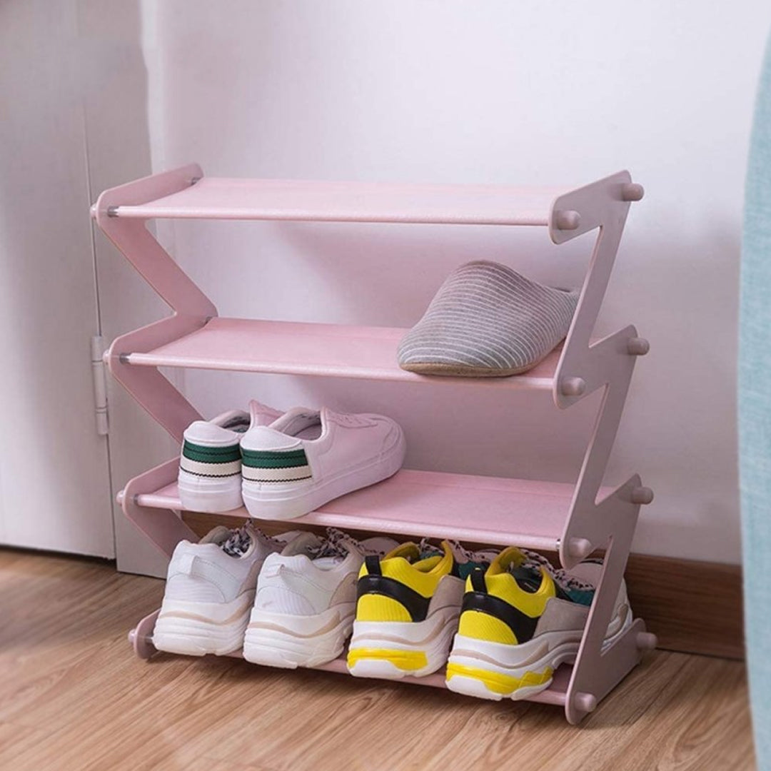 Expandable Z-shaped Shoe Rack. Shoe Shelf Storage Organizer