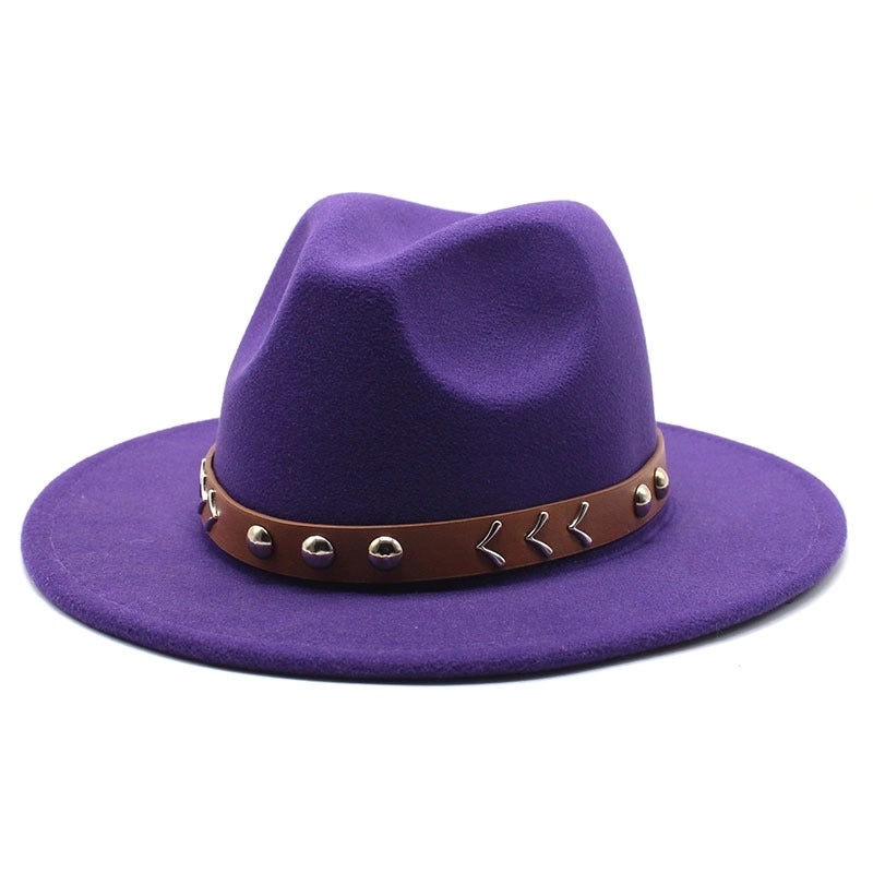 Wool Top Hat Autumn And Winter Casual Big Brim Men's And Women's Retro Felt Hat Fashion Trend Jazz Hat