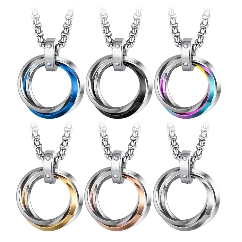 Retro Solid Color Stainless Steel Pendant Necklace 1 Piece